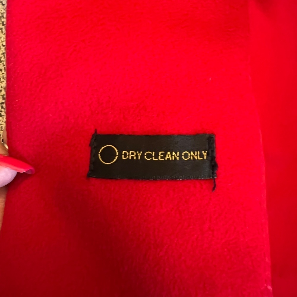 Women's Vintage Spencer Reid Wool Blend Coat, Cream, Red & Black, Size 8 - Picture 11 of 14